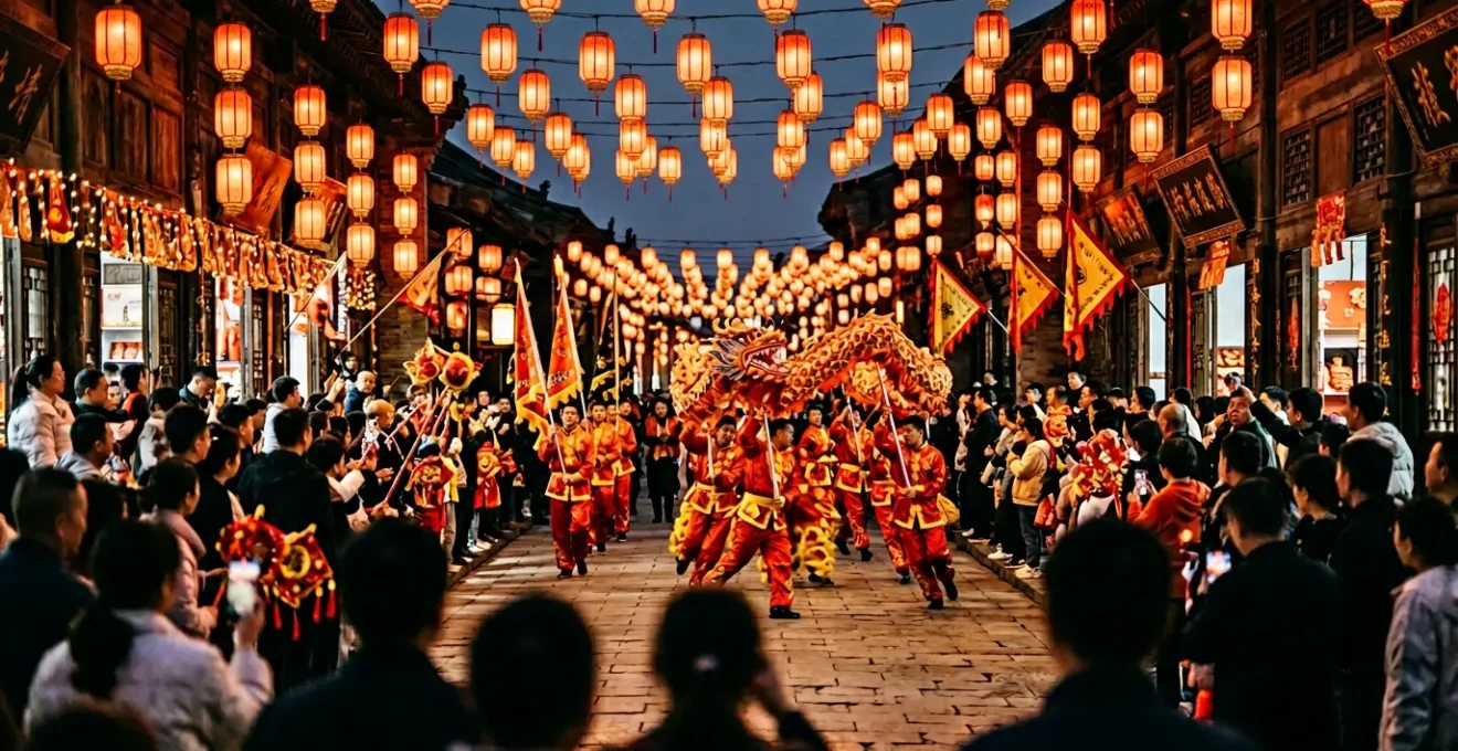 Traditional Chinese cultural performance showing distinction between festive celebrations